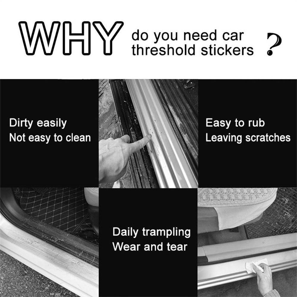 4X For Silverado 1500 Carbon Fiber Truck Door Sill Plate Protector Cover Sticker