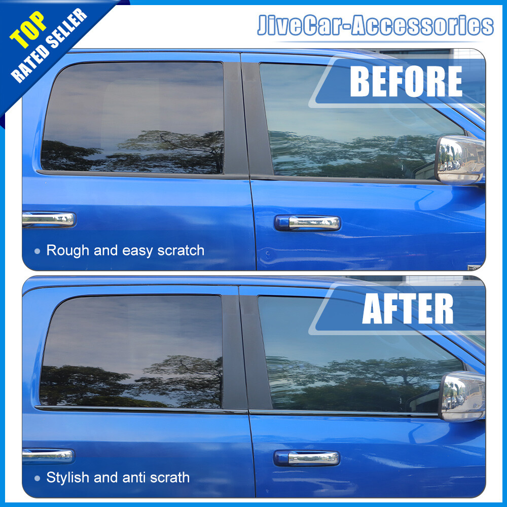 Gloss Black Window Bottom Sill Trims Covers Molded For Dodge Ram 1500 2011-2018