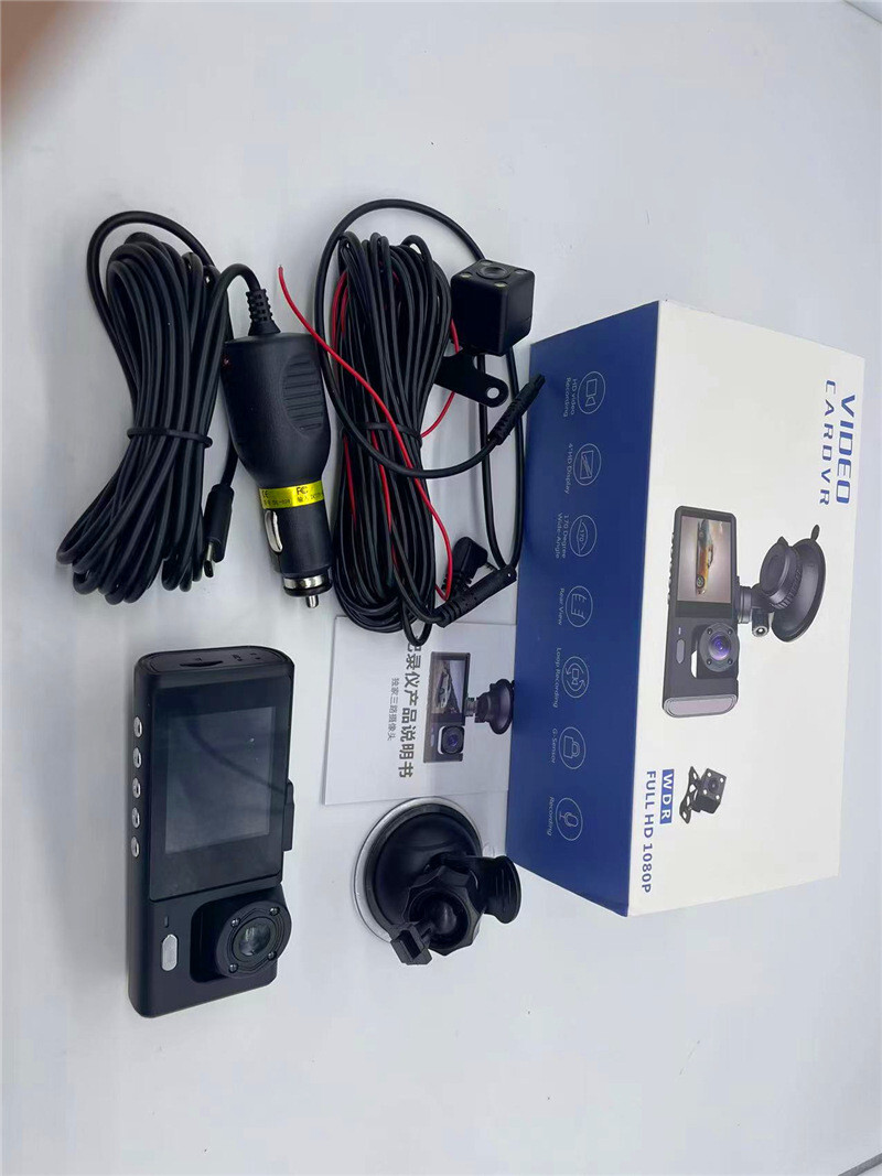 1080P HD Dash Cam Car DVR Video Recorder G-sensor 3 Lens Front And Rear Camera