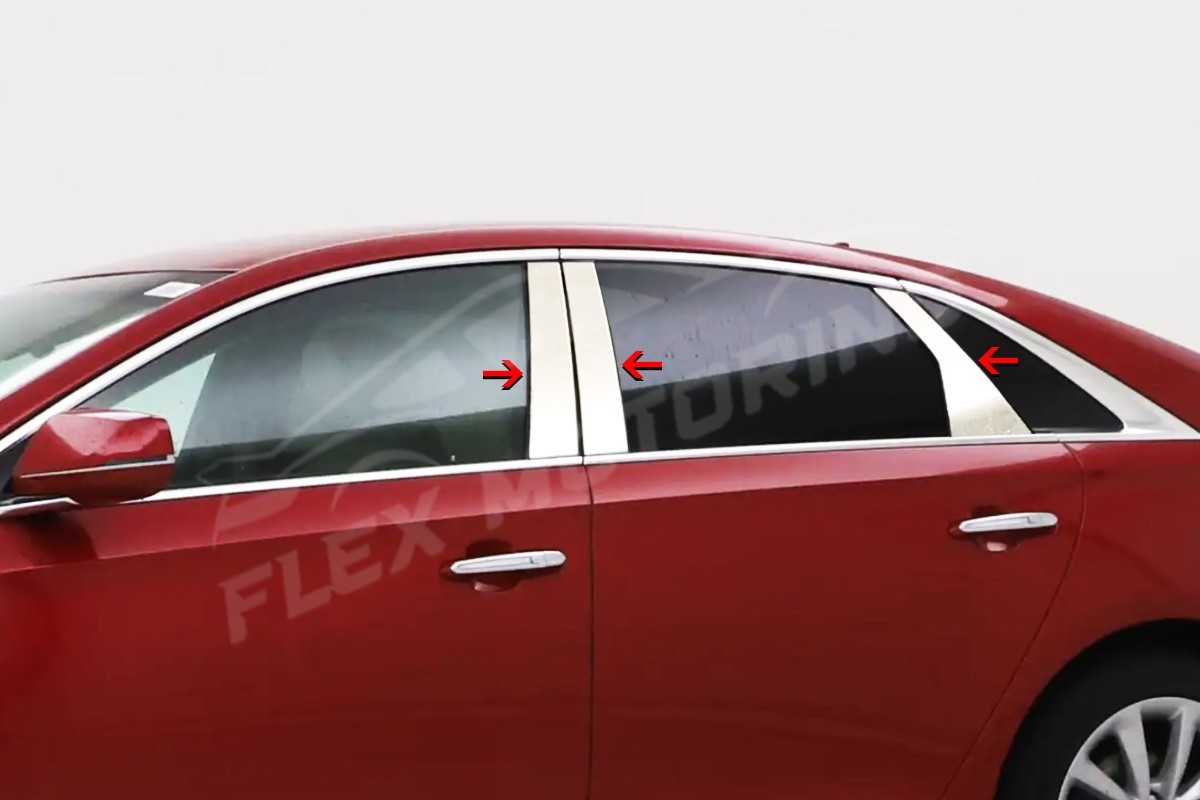 USA MADE 304 Stainless Steel 6PC Pillar Post Trim FOR 2013-2019 Cadillac XTS