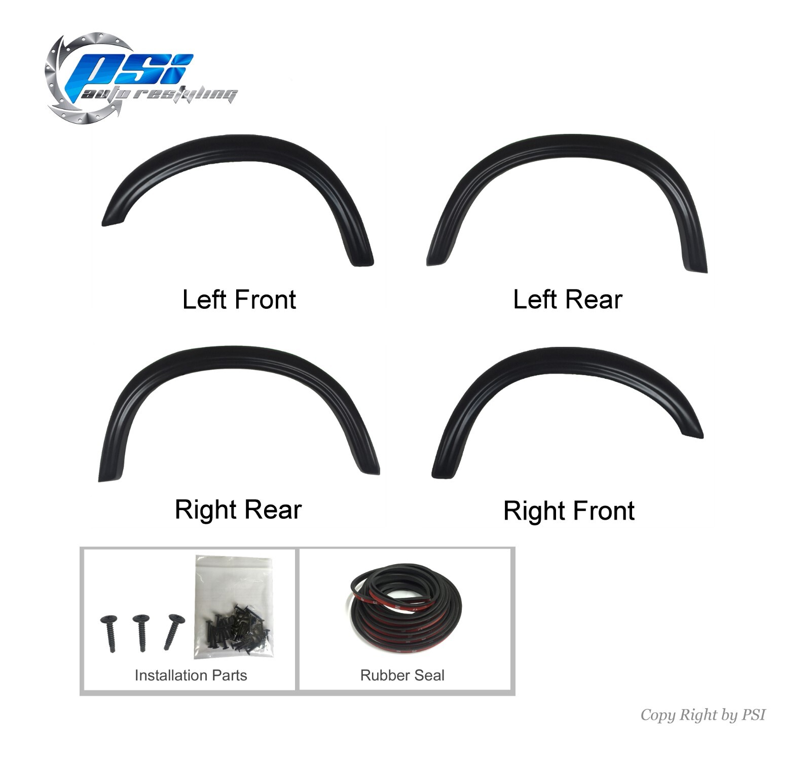 Rugged Fender Flares Fits Ford F-150 F-250 Bronco 92-96 F-350 92-97 Paintable