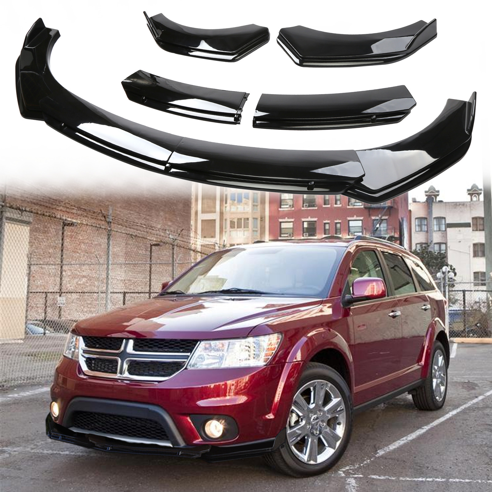 For Dodge Journey Front Bumper Lip Splitter Spoiler Glossy Black