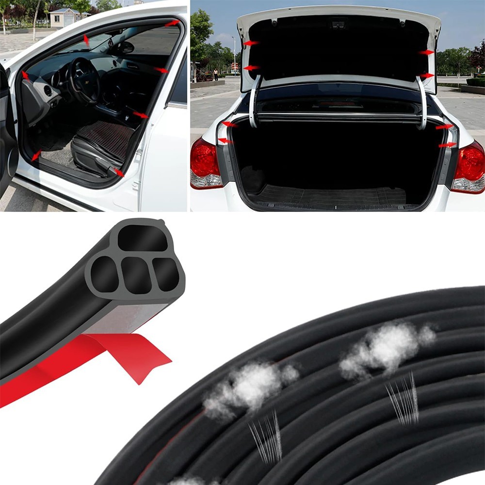 32Ft/10M Car Door Seal Strip Rubber Auto Weather Stripping for Hood Trunk Window