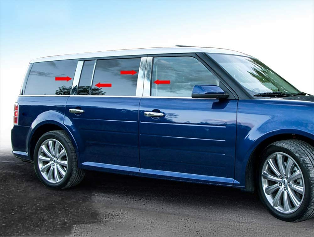 For 2009-2019 Ford Flex 8PC Stainless Steel Chrome Pillar Post Trim