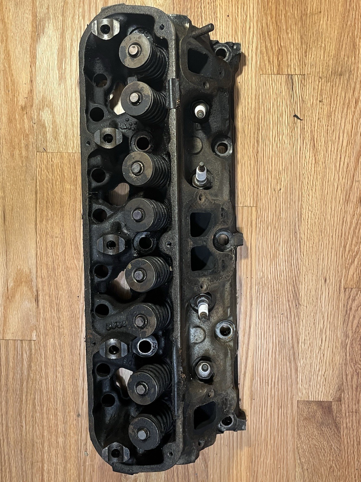 Vintage Pair of 2 Dodge Plymouth Chevy Cast Iron Engine Cylinder Heads 318 Mopar