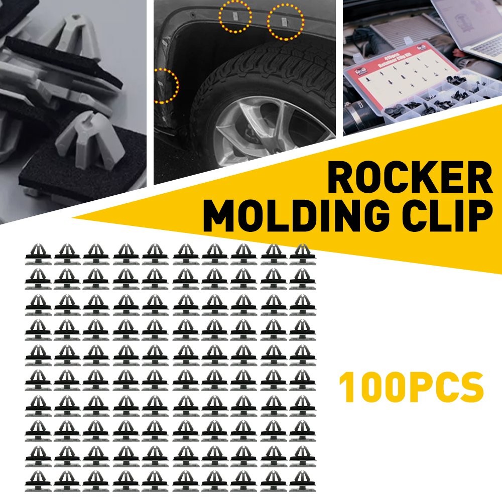 100PCS Rocker Door Moulding Clip W/Sealer Fasteners Clip For Jeep GM 11571175