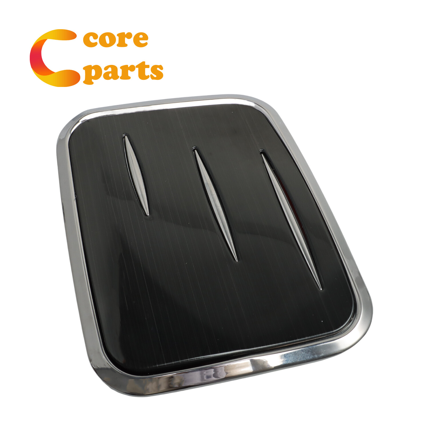 Black & Chrome Surround Rear Fuel Oil Tank Cap Overlay Trim Kit for Toyota RAV4