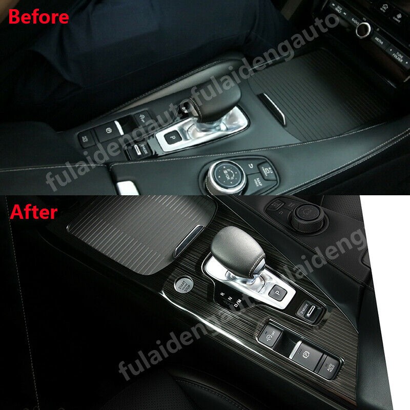 Fit For Infiniti QX50 19-25 Black steel Interior Gear Shift Box Panel Cover Trim