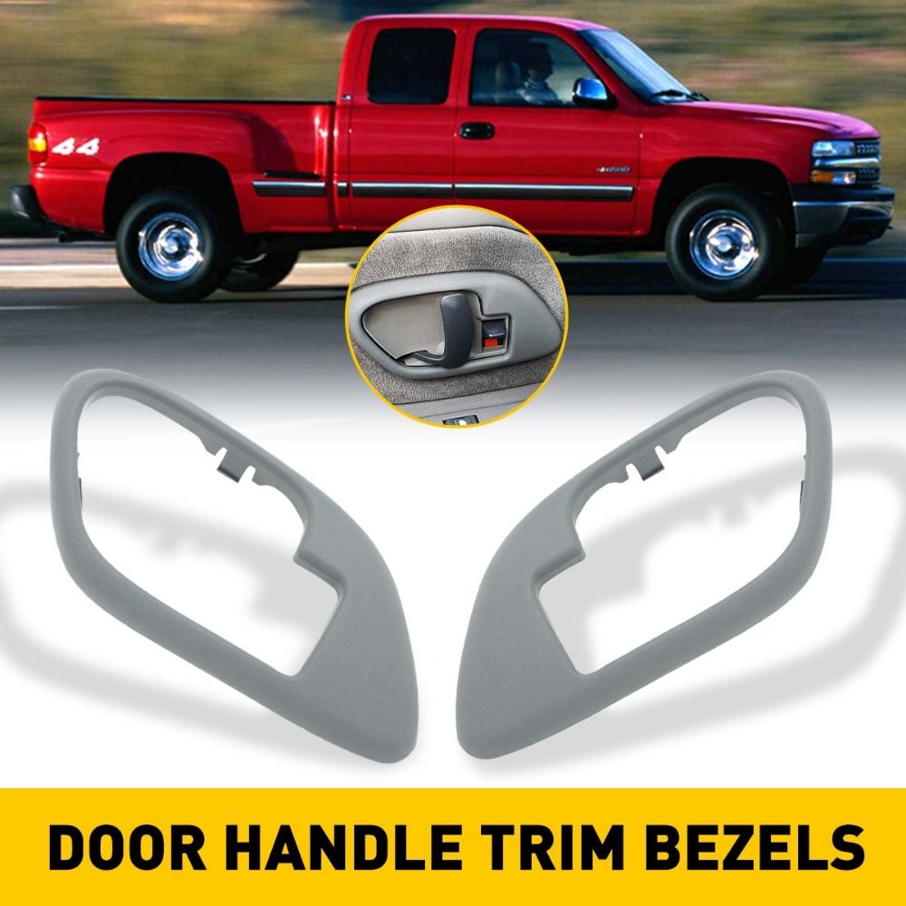 Gray Interior Door Handle Trim Bezel 2PCS For 1995-00 Chevrolet Tahoe GMC Yukon