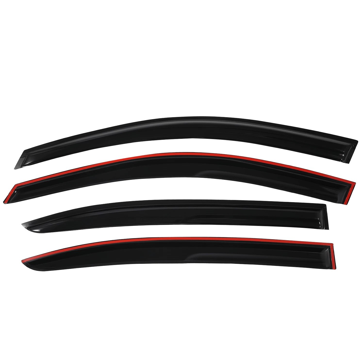 For 08-12 Honda Accord Sedan Chrome Trim Smoke Tinted Window Visors Rain Guards