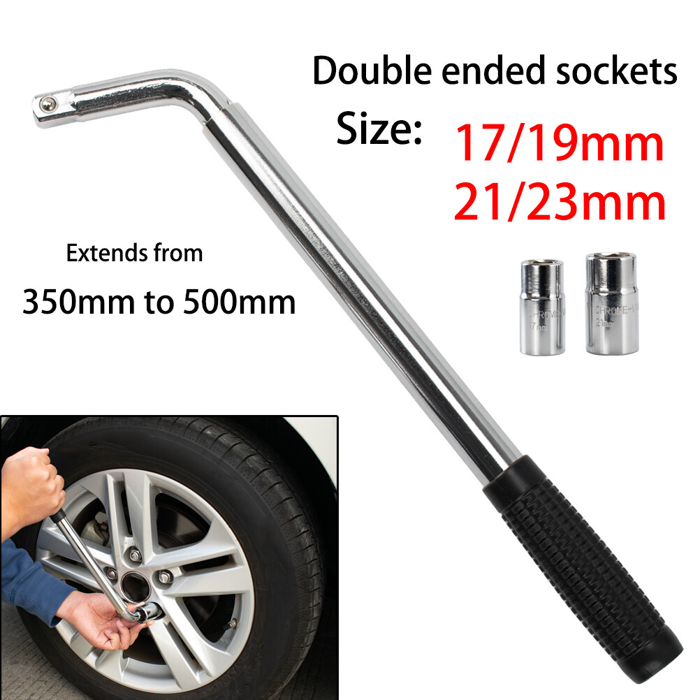 Extendable Lug Wheel Brace Wrench Telescopic Auto Socket Tyre Nut 23 21 19 17mm