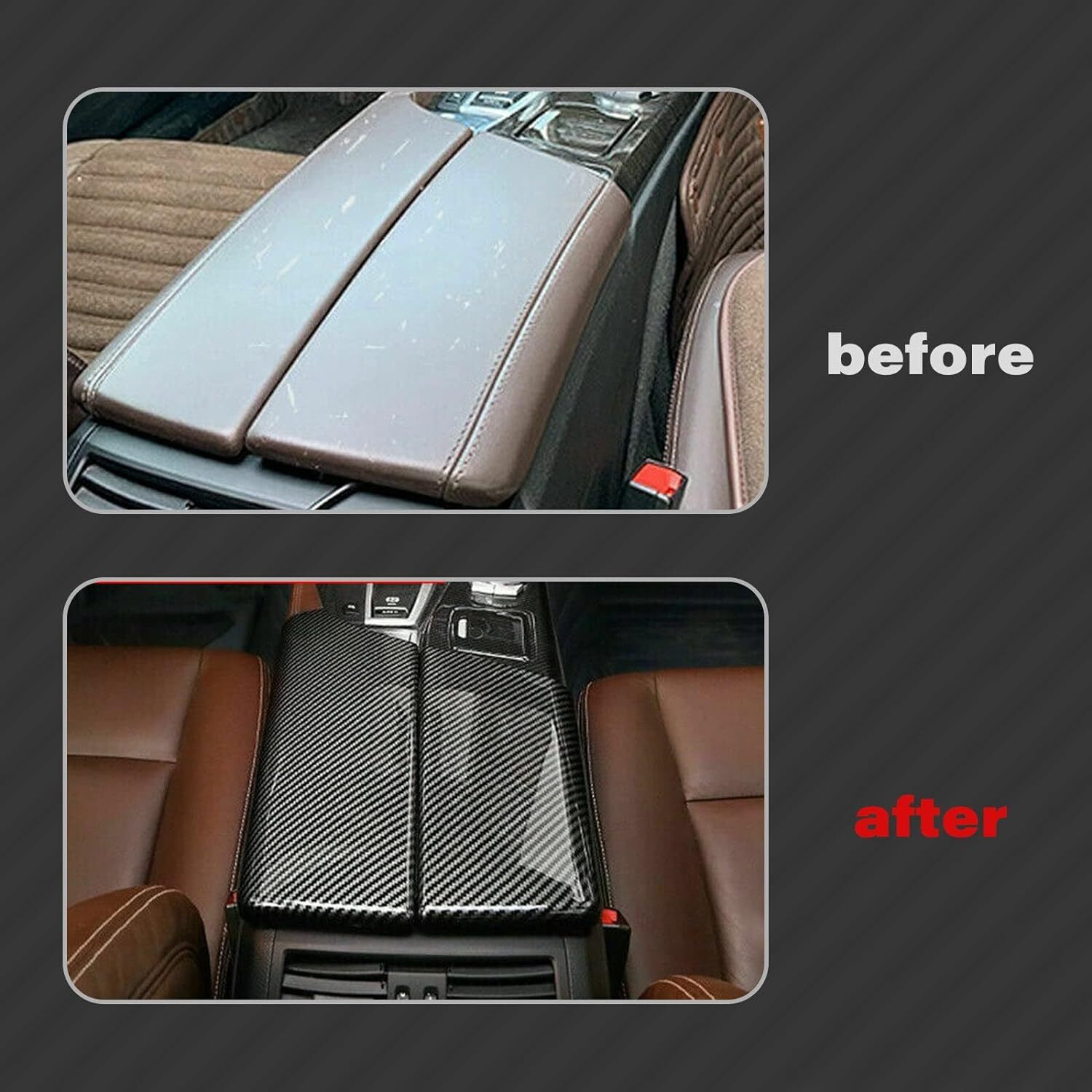 For BMW 5 Series F10 F11 10-16 Carbon Fiber Color Center Armrest Box Trim Cover