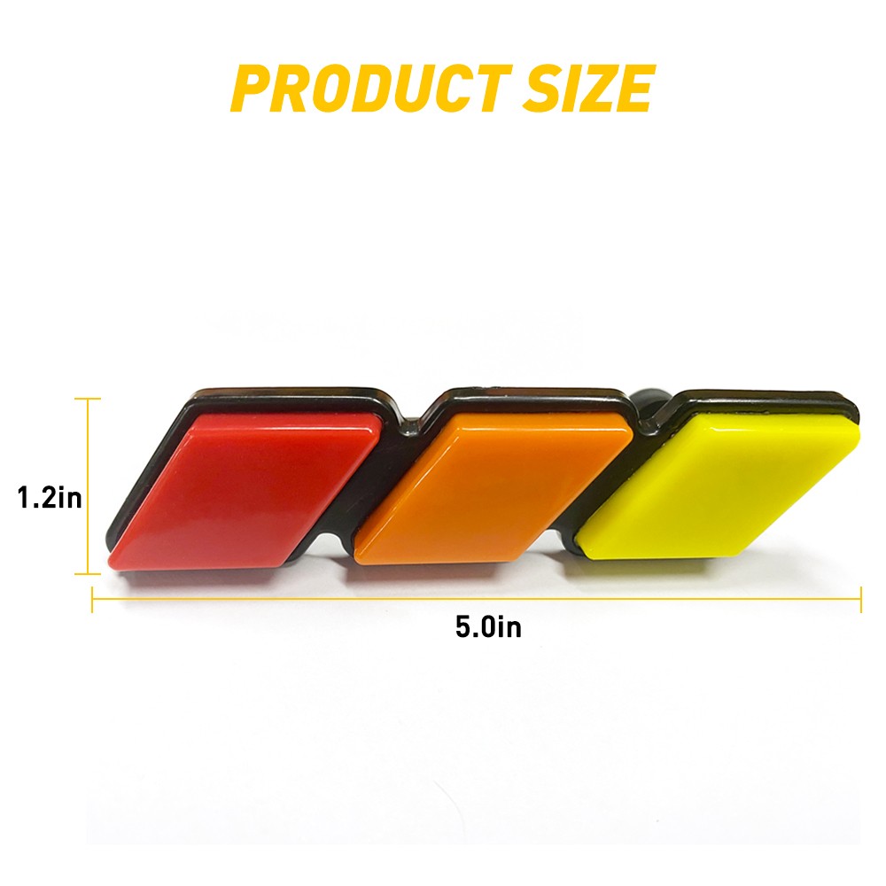 Tri-color FIT for Toyota Tacoma 4Runner Tundra Grille Badge EMBLEM Orange Red P