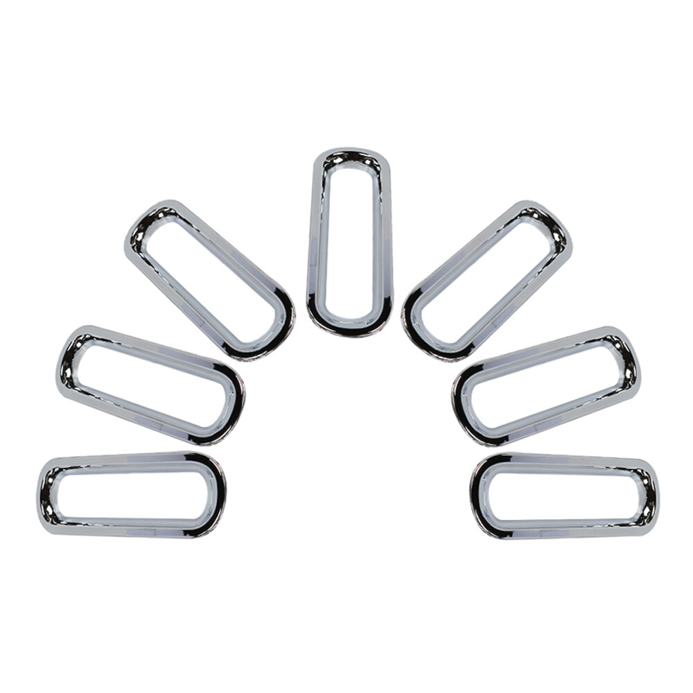 Front Grille Grill Cover Inserts Kit Trim for 2007-2017 Jeep Wrangler JK Chrome