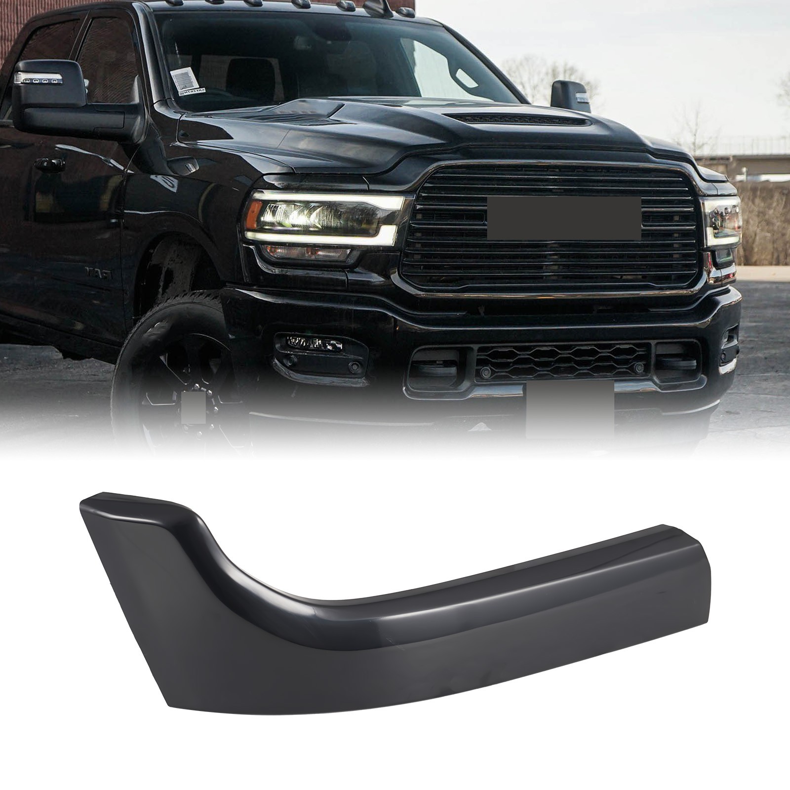 Matte Black Right Side Headlight Molding Fits For 2019-2024 Ram 2500 6NB27TZZAB