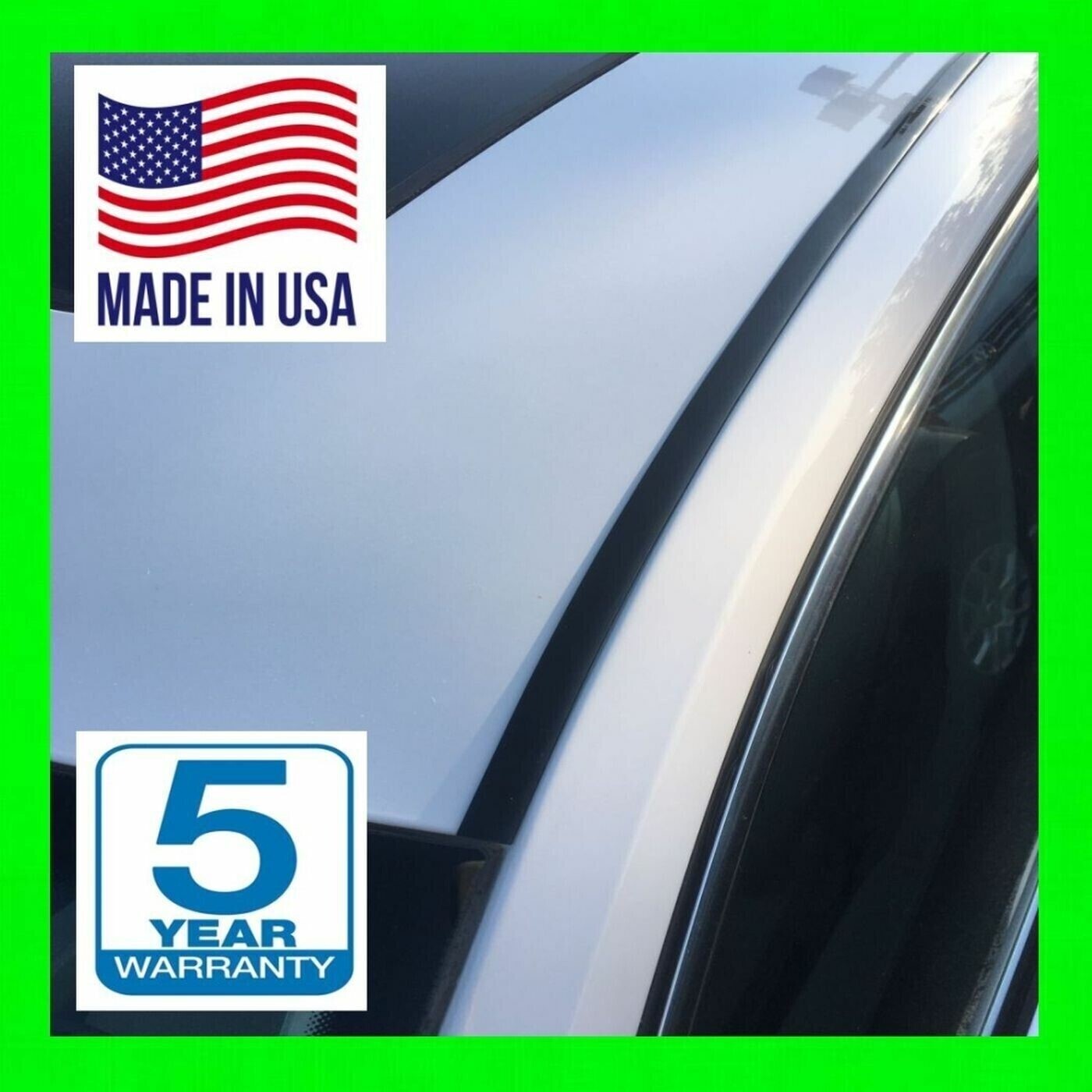 FOR KIA BLACK 2PC ROOF TOP TRIM DRIP MOLDINGS COVERS SET 5 YR WARRANTY n