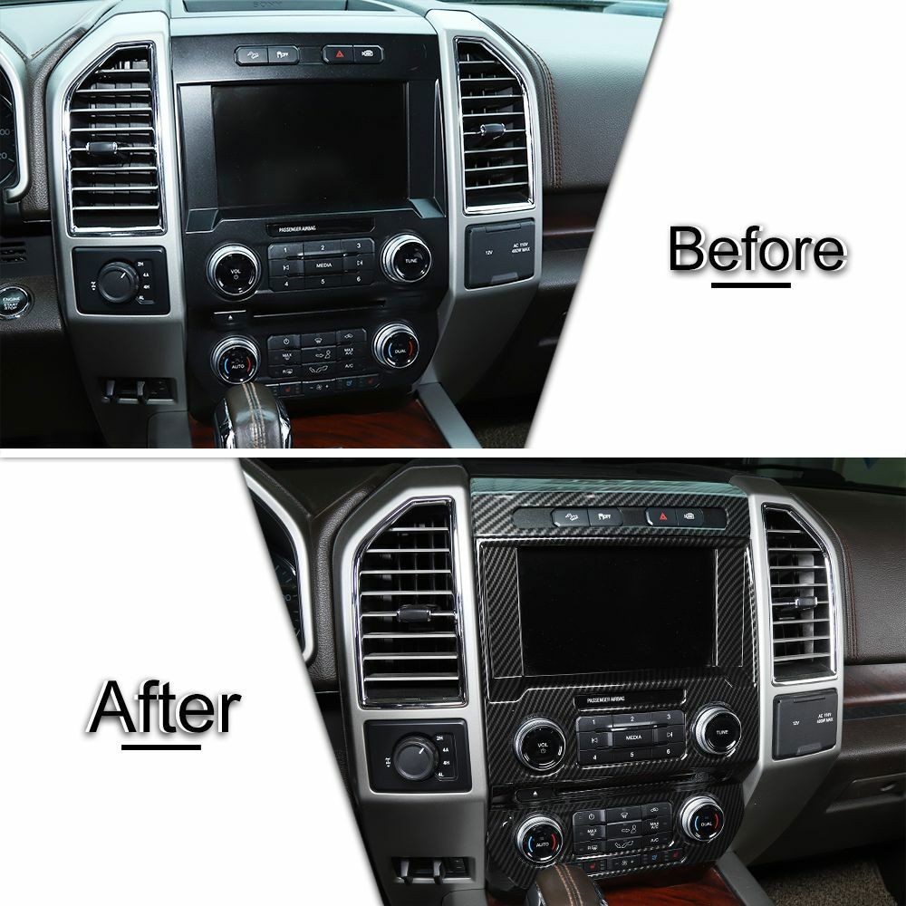 Central Control Gps Navigation Panel Trim Cover For Ford F150 2015-2020 3colors