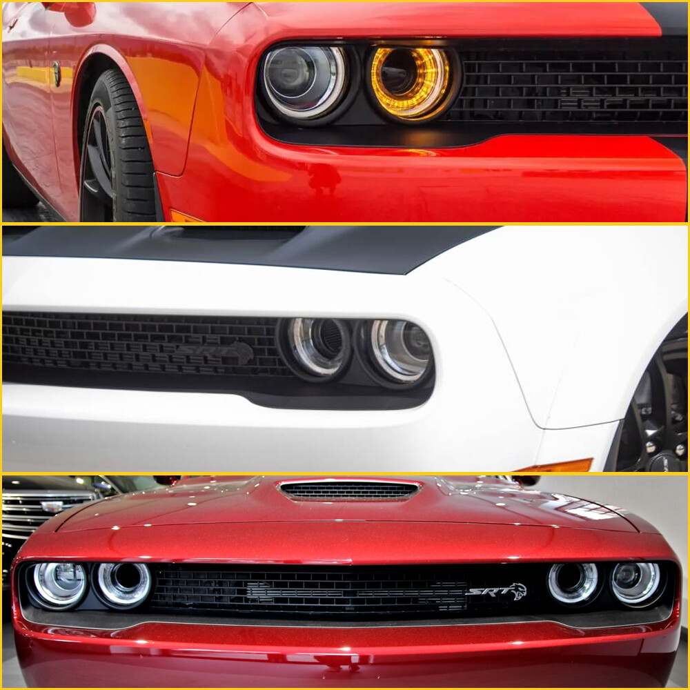 FOR DODGE CHALLENGER 15-20 HALOGEN HEADLIGHTS HEAD LAMPS LIGHTS TRIM BEZELS PAIR