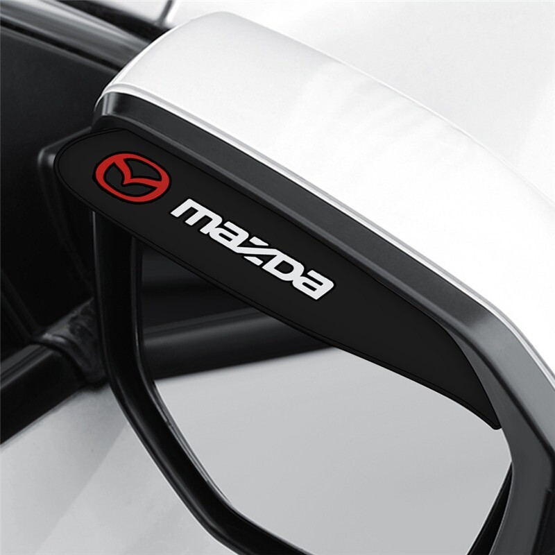 2PCS Clear Rear View Mirror Rain Board Eyebrow Guard Car Accessories For Mazda