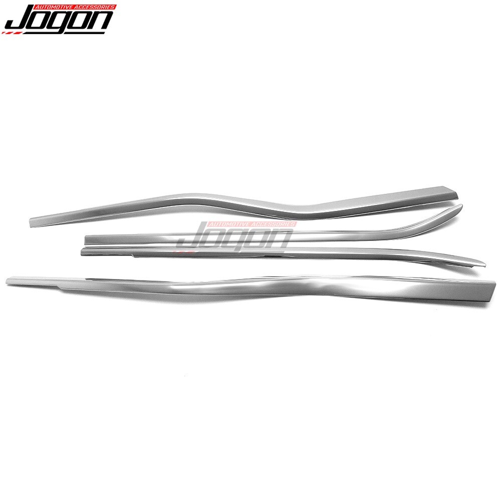 Chrome Side Window Sill Strip Covers 4-Door For Ford F-150 Raptor Lariat 2021-25