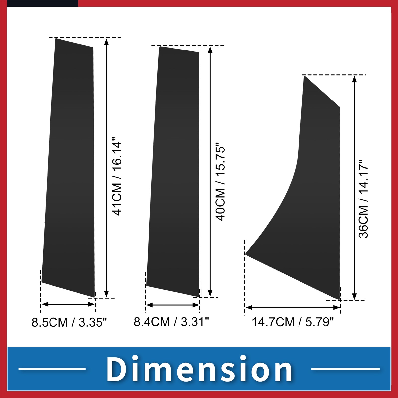 6 Pcs Door Pillar Window Trim for Ford Focus 2012-2019 Black