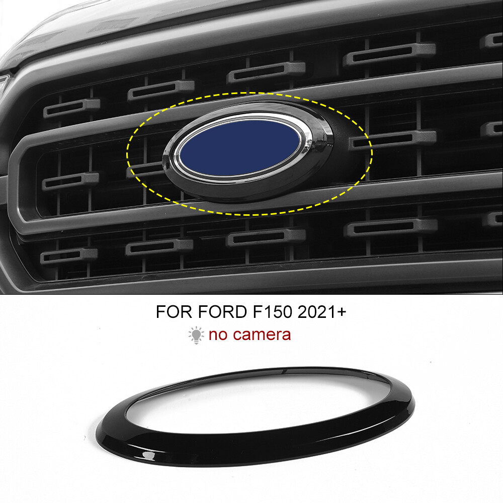 Black Front Grille Center Logo Emblem Badge Cover Trim Bezel For Ford F150 2021+