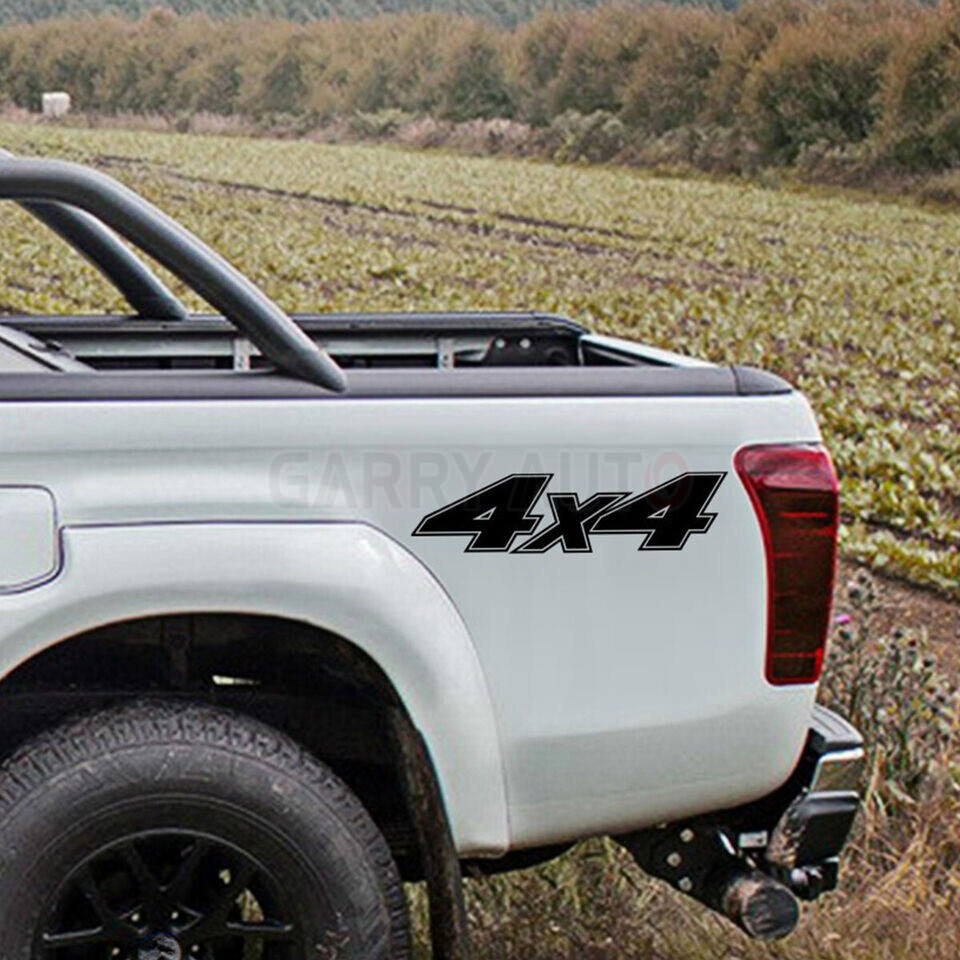 2x Black 4X4 Off Road Rear Trunk Side Fender Sticker Car Truck SUV ATV UTV Decal