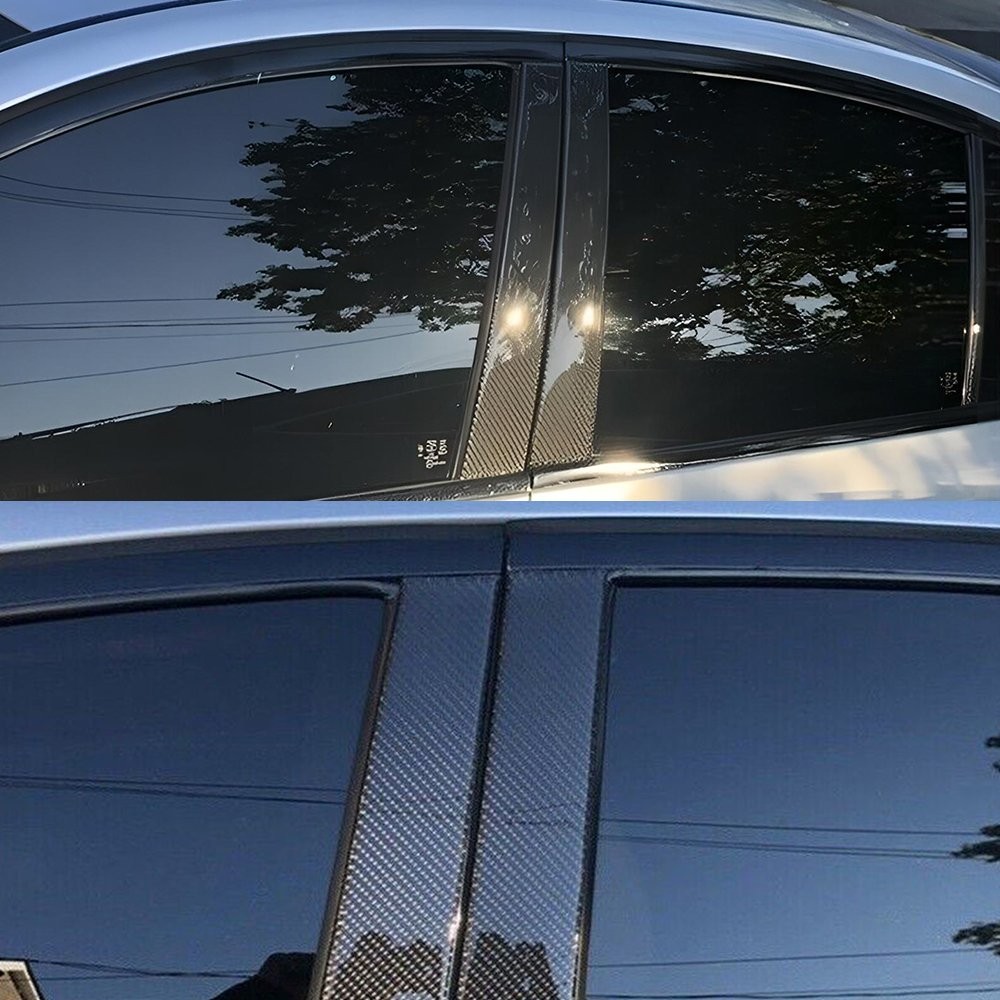 For Infiniti G35 G37 2002-2013 Carbon Fiber Window Pillar Posts Door Trim 6x EXC