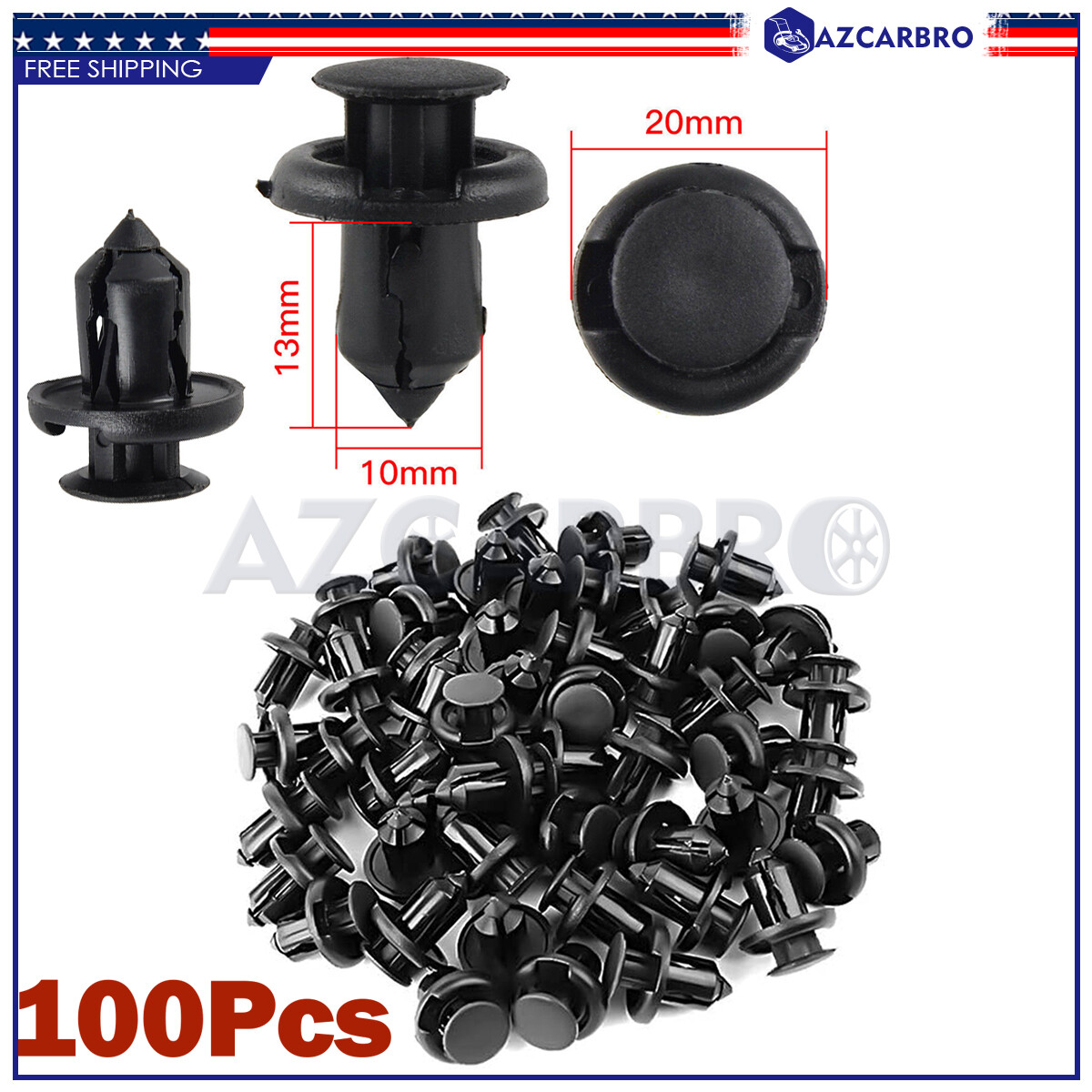 100 Pcs For Honda Acura Bumper Hood Fender Splash Guard Retainer Clips Fasteners