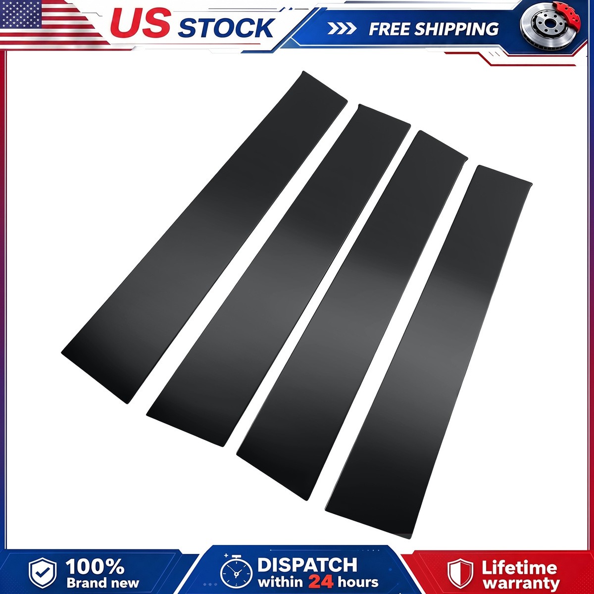 Pillar Post Trim Cover 304 Stainless Steel For Dodge Ram 1500 2009-2018