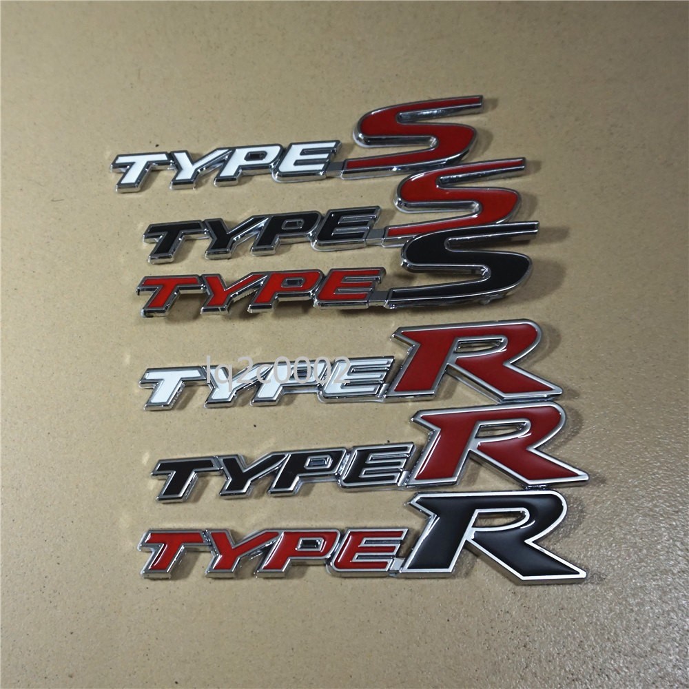 Black Silver Red TYPE-S Metal Grille Emblem + 2x Badge Sticker Decal Turbo Hatch