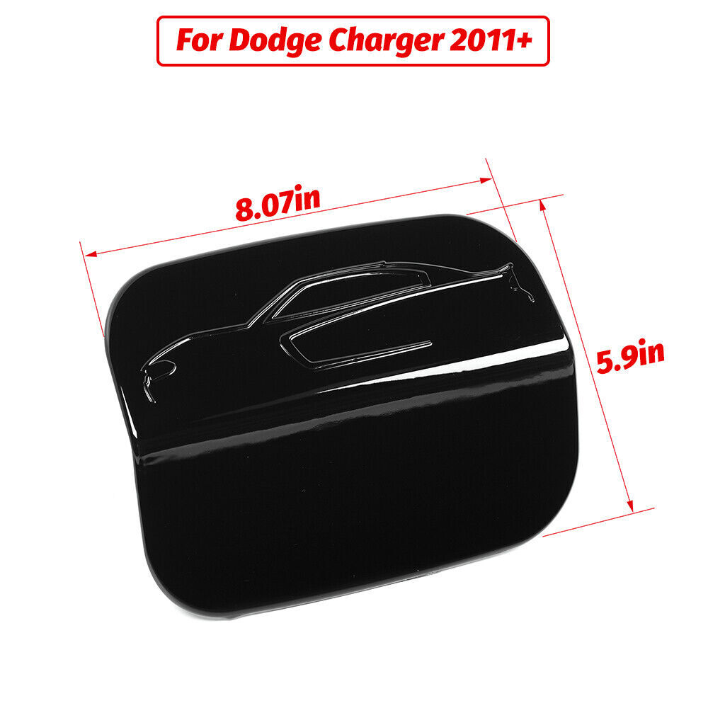 Black Car Door Fuel Filler Tank Gas Cap Decor Cover Trim For Dodge Charger 2011+