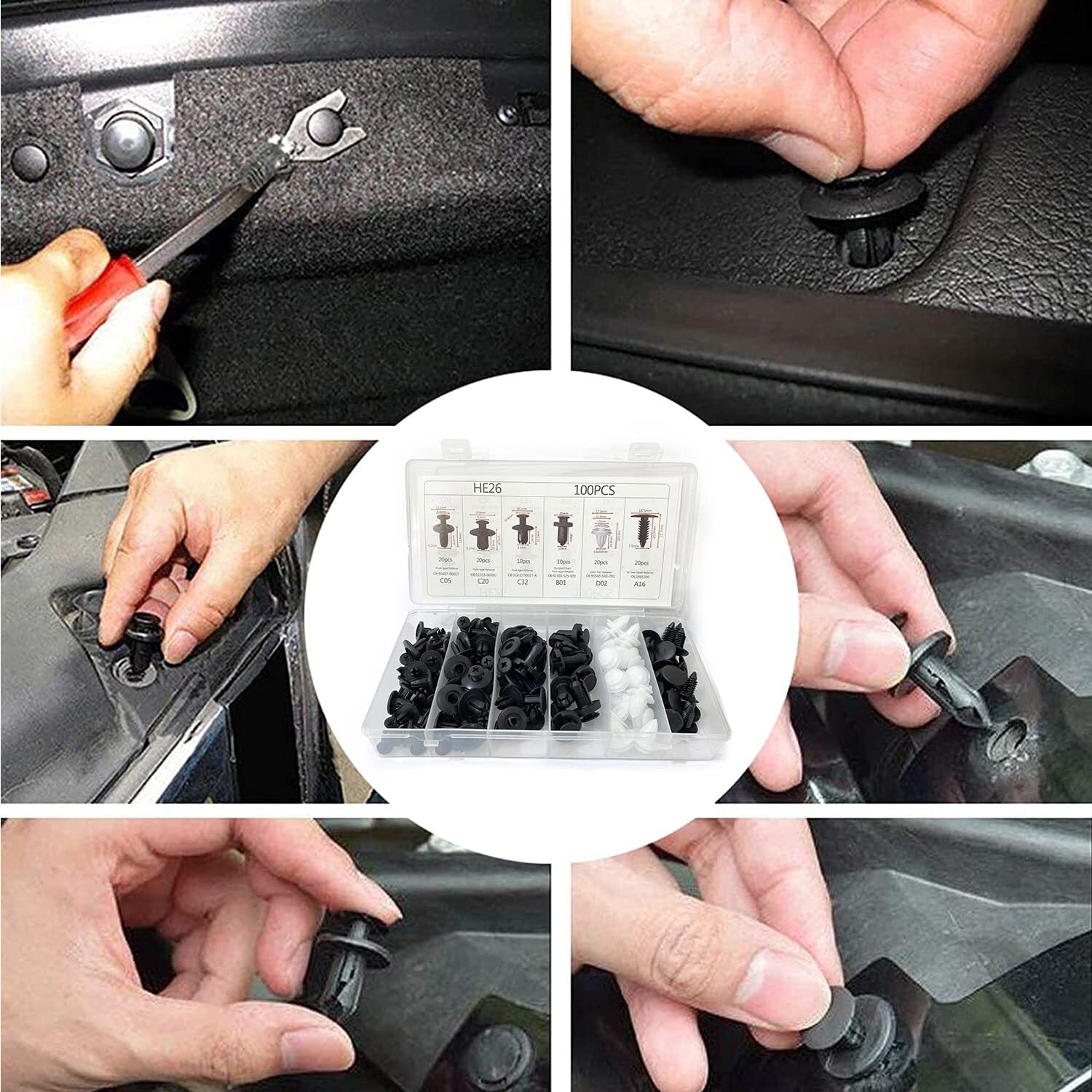 For Toyota Fixing Fastener Kit Bumper Fender Liner Push Type Retainer Clips Car