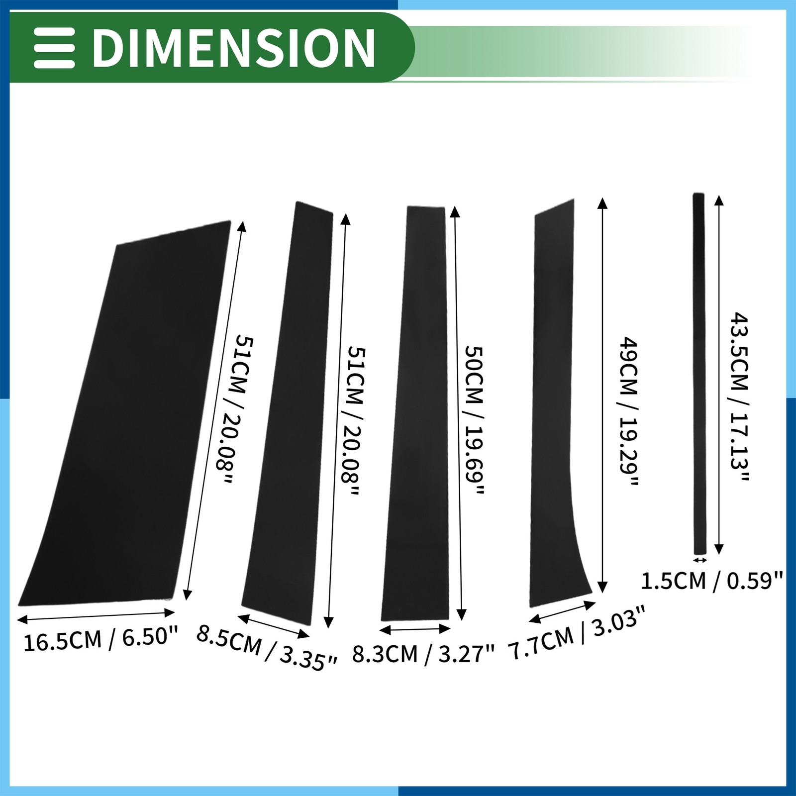 10 Pcs Door Pillar Window Trim for Buick Enclave 2007-2014