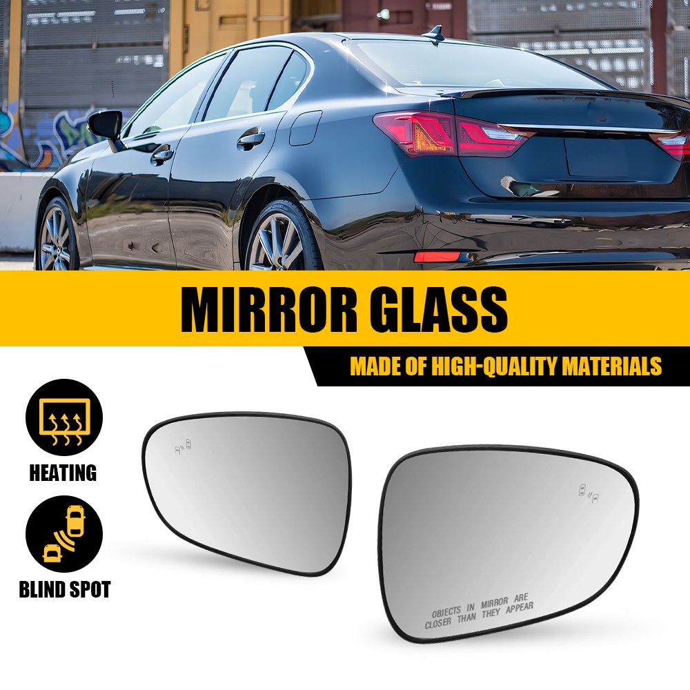 2x Left Right Side Mirror Glass Heated w/ Blind Spot for Lexus GS350 2013-2020
