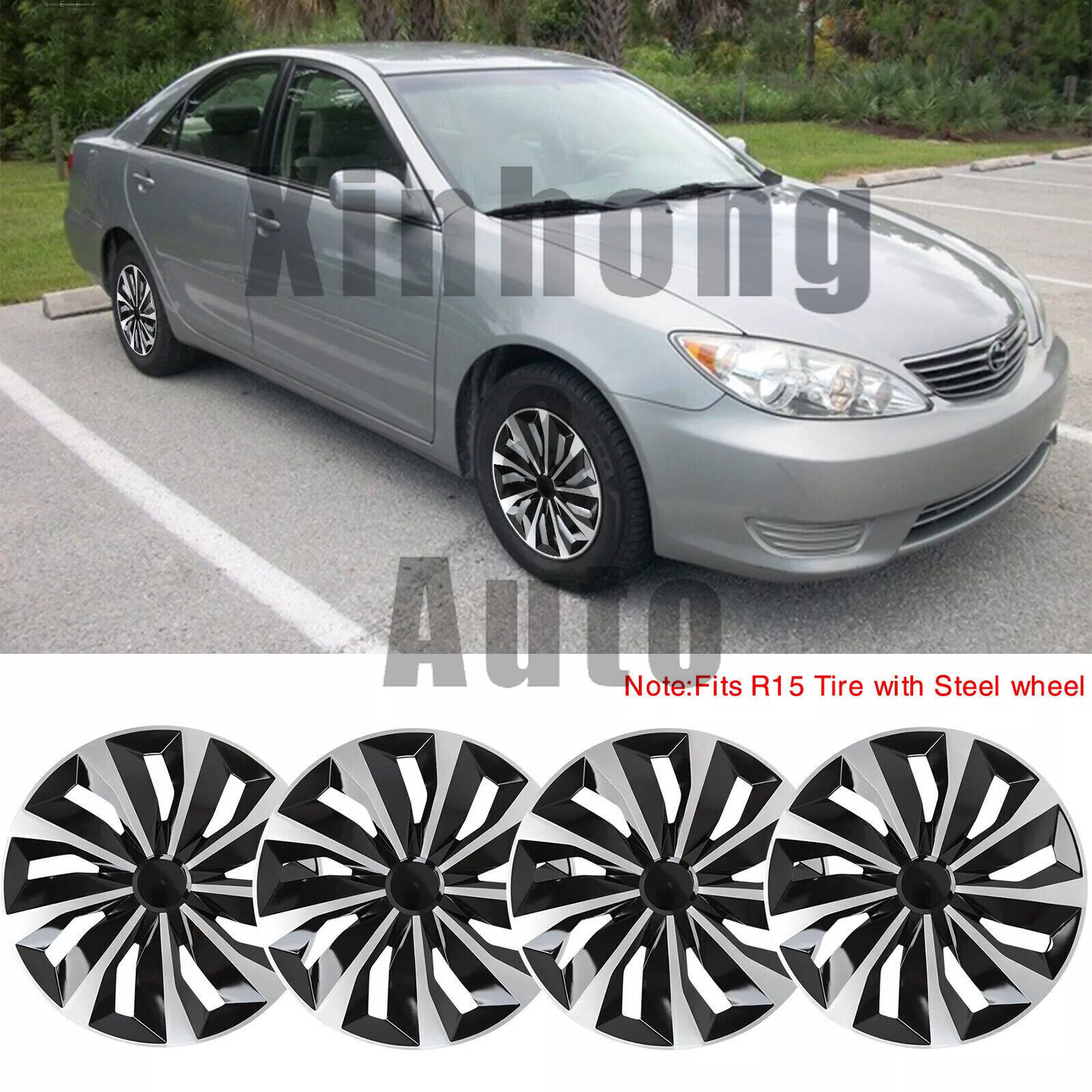 For 1996-2006 Toyota Camry 4PCS 15″ Wheel Covers Rims Hub Caps R15 Steel Wheel