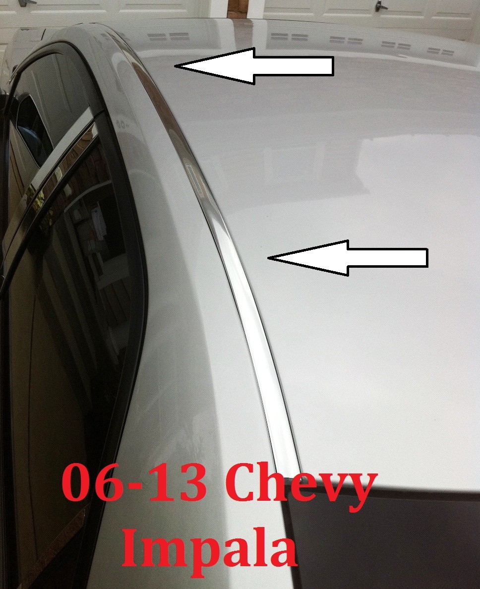 For 2006-2013 CHEVY IMPALA CHROME ROOF TOP TRIM MOLDING KIT