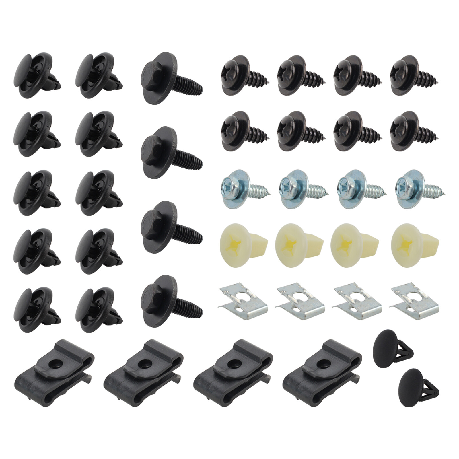 40Pcs Mixed Engine Undertray Cover Clips Bottom Shield Guard Metal Screws Bolts