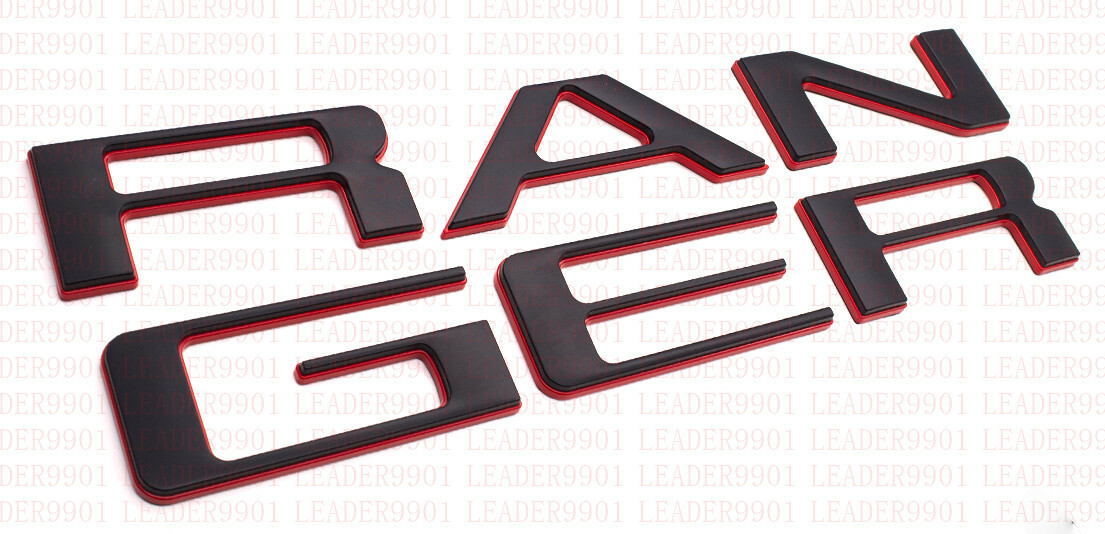 Double Layer Tailgate Insert Letters fits 2019-2021 Ford Ranger (Black Red)