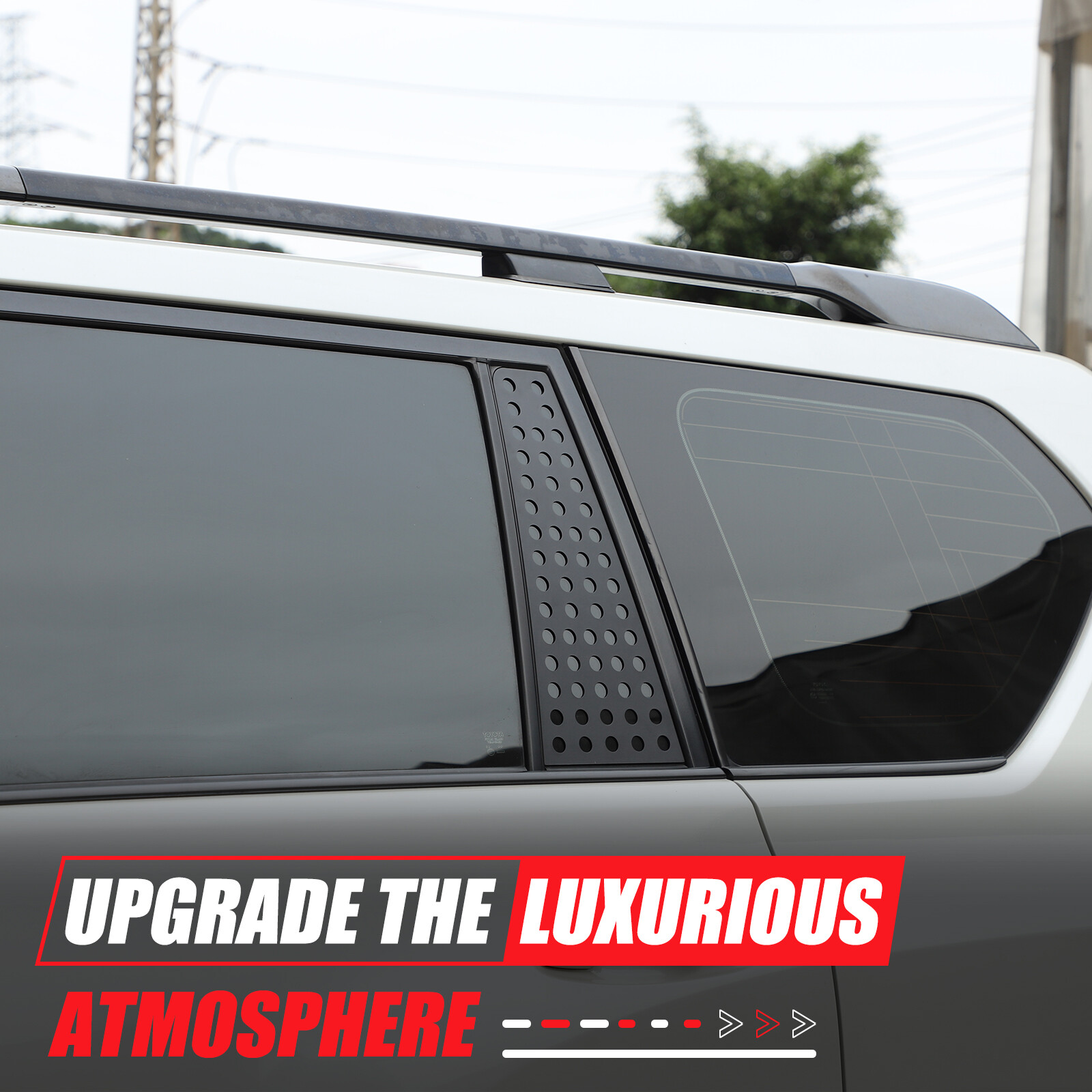 4PCS Rear Window Triangle Glass Panel Trim for Lexus GX 460 2010-23 Accessories