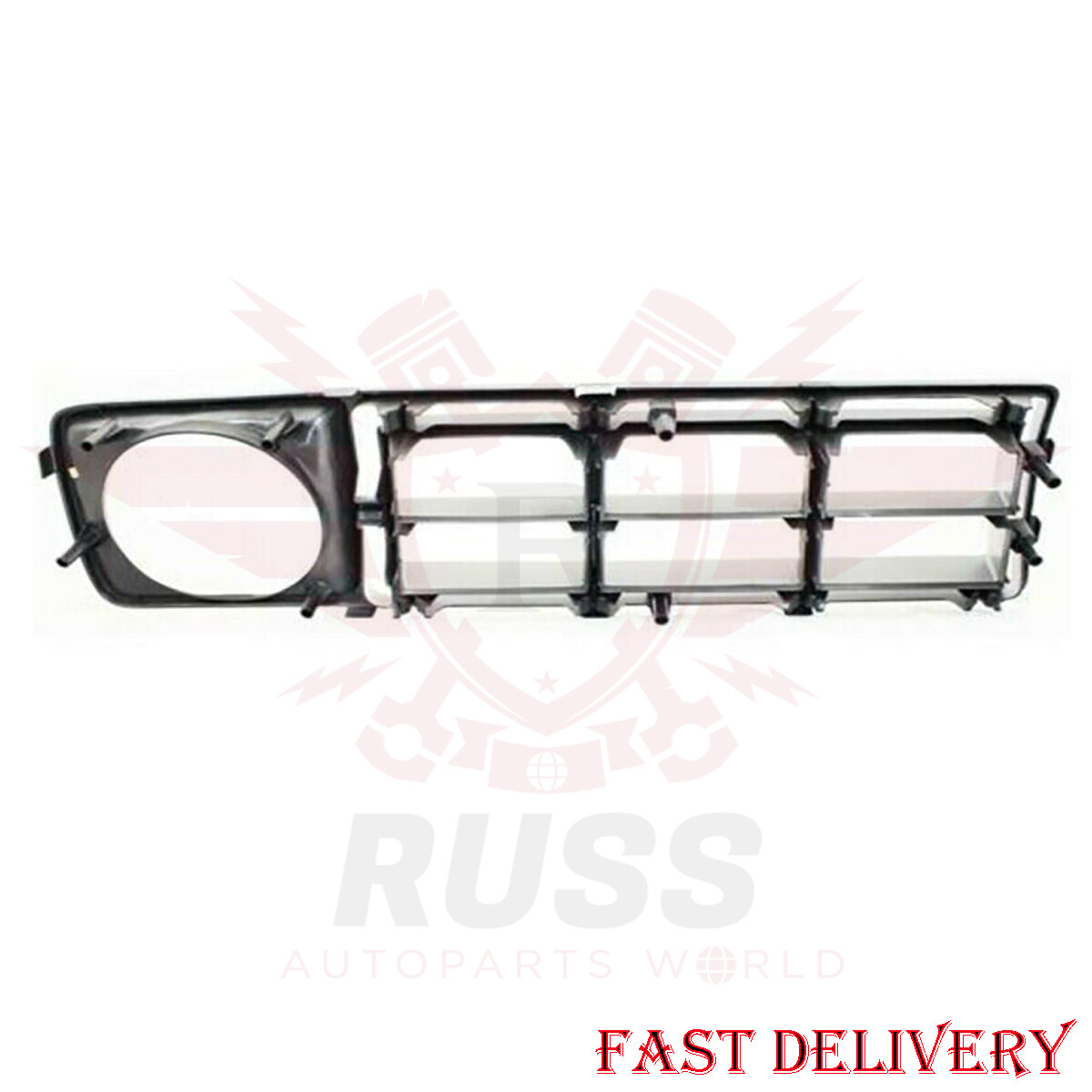 Front Grille Silver Plastic Right & Left For 76-77 Ford F-100 F-150 F-250 F-350