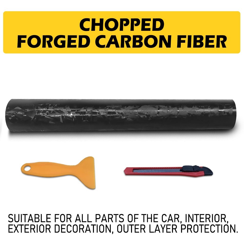 24K Chopped Forged Fiber Carbon Gloss Matte Titanium Vinyl Wrap Sticker Decal