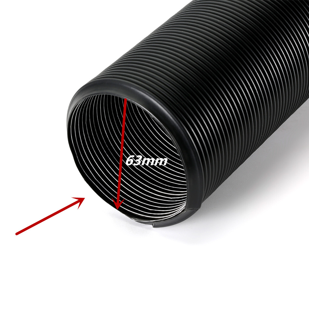 Flexible Turbo Cold Air Brakes Intake System Hose Ducting Feed Pipe 63mm For Car