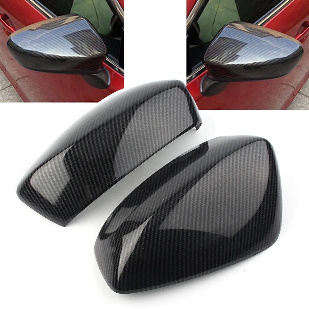 Rearview Mirror Cover Trim Fit Mazda 3 Axela 2014-2016 Carbon Fiber Style USA