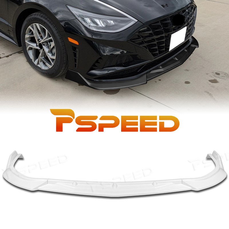 Pearl White Front Bumper Spoiler Lip Trim For Hyundai Sonata CK-Style 2020-2023