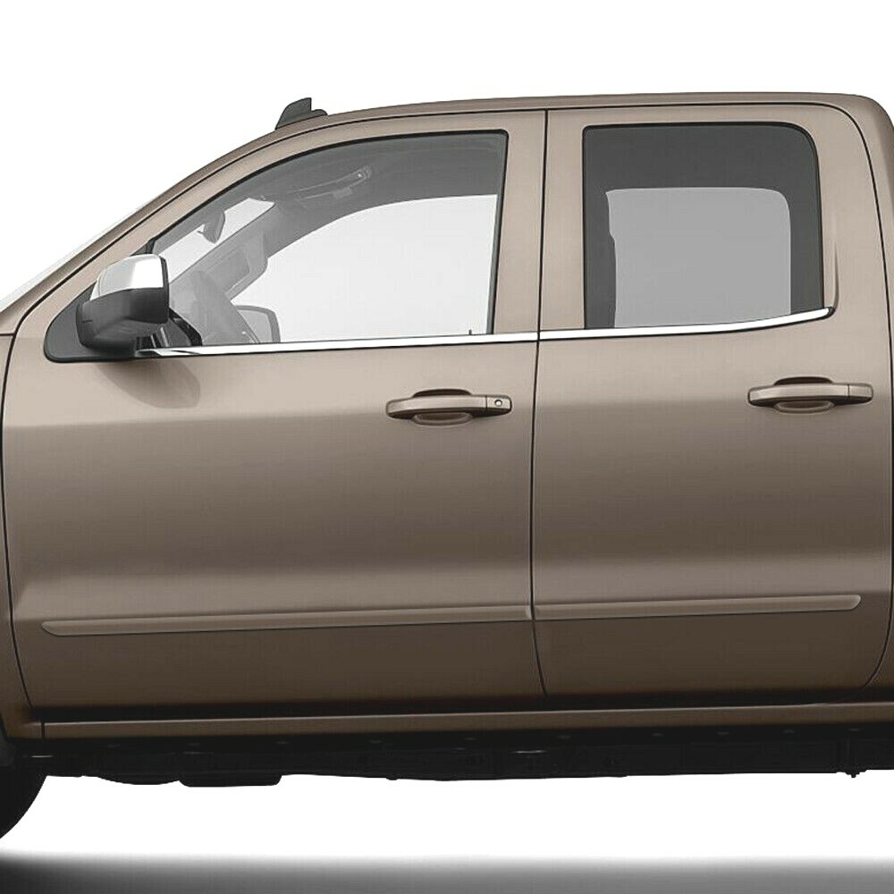 For: Chevy Silverado Ext. 2014-2018 Painted Body Side Moldings #FE-SIL14/SIE-DC