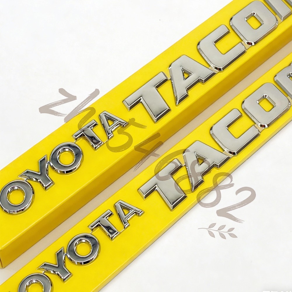 For 1995-2004 Tacoma Emblem Badge Letter Front Door Side Adhesive Chrome 2pc/set