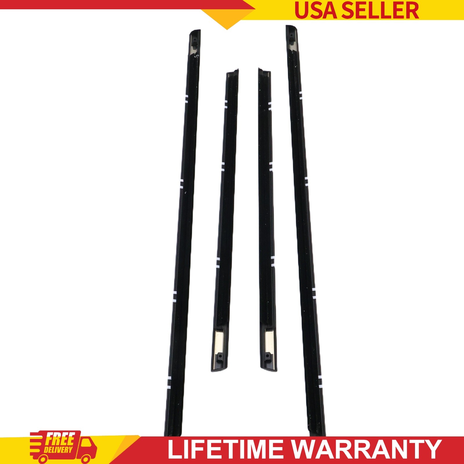 Window Moulding Trim Seal Belt 4PCS Fits Nissan Sentra 2001-2006 Replacement