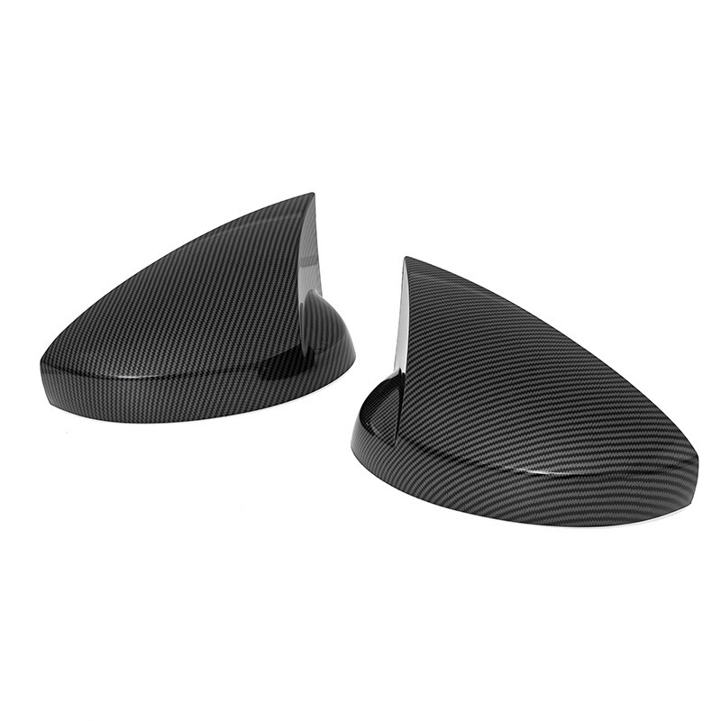 Carbon Fiber Look M Horn Style Side Mirror Cover Cap For Honda Civic 2022-2024