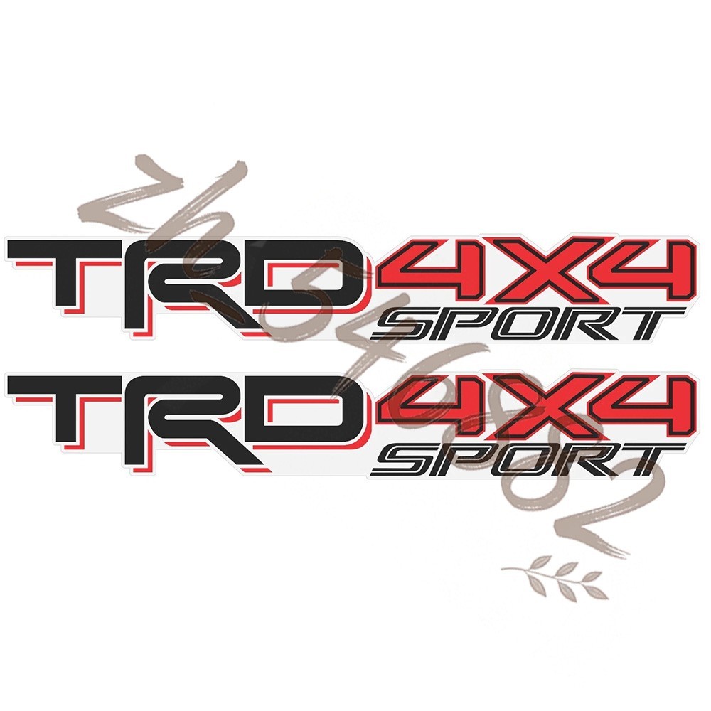 2PCS FOR TACOMA T-R-D 4X4 SPORT BEDSIDE DECALS BLACK RED STICKERS 75996-04090-A0